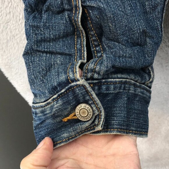 Gap Mens Jean Jacket Size XL Blue Denim Sherpa Lined Collared Button Up Cozy - Picture 10 of 14